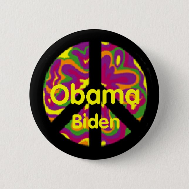 Macaron Rond 5 Cm Bouton de paix d'Obama Biden (Devant)