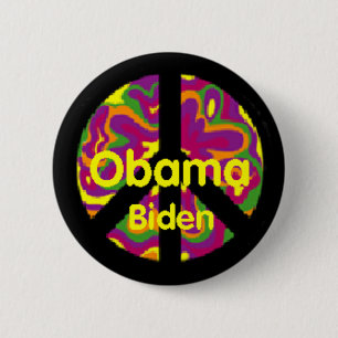 Macaron Rond 5 Cm Bouton de paix d'Obama Biden