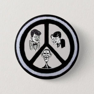 Macaron Rond 5 Cm Bouton de paix d'Obama/JFK/RFK