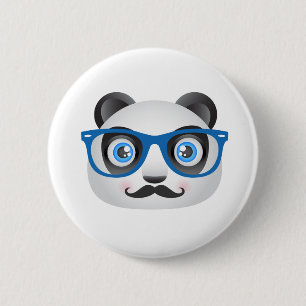 Macaron Rond 5 Cm Bouton de panda de hippie