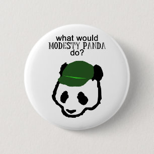 Macaron Rond 5 Cm Bouton de panda de modestie
