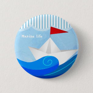 Macaron Rond 5 Cm Bouton de papier de bateau