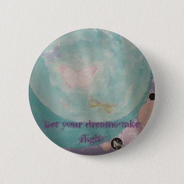 Macaron Rond 5 Cm Bouton de papillon (Devant)