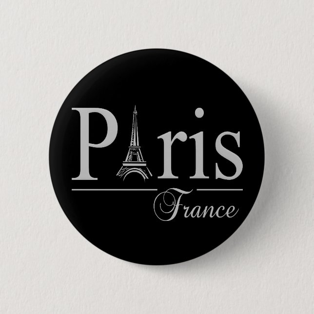 Macaron Rond 5 Cm Bouton de Paris France (Devant)