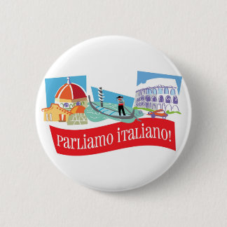 Macaron Rond 5 Cm Bouton de Parliamo Italiano