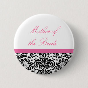 Macaron Rond 5 Cm Bouton de partie de mariage damassé