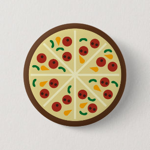 Macaron Rond 5 Cm Bouton de partie de pizza de KRW