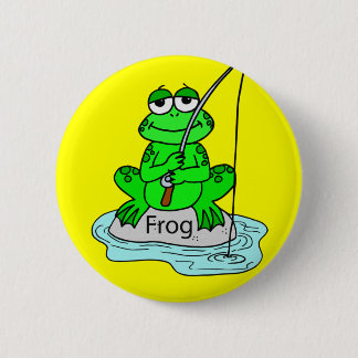 MACARON ROND 5 CM BOUTON DE PÊCHE DE GRENOUILLE