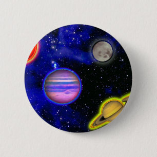 Macaron Rond 5 Cm Bouton de peinture de l'espace