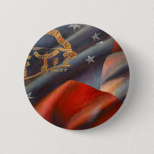 Macaron Rond 5 Cm Bouton de peinture du drapeau de l'État de Géorgie