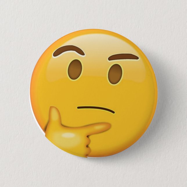 Macaron Rond 5 Cm Bouton de pensée d'Emoji (Devant)