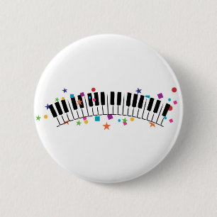 Macaron Rond 5 Cm Bouton de piano de confettis
