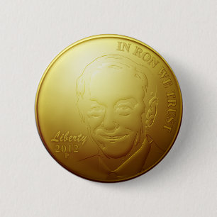 Macaron Rond 5 Cm Bouton de pièce d'or Ron Paul