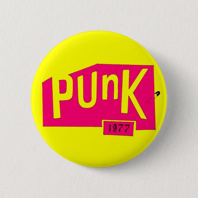 Macaron Rond 5 Cm Bouton de Pinback du "punk 1977" (Devant)