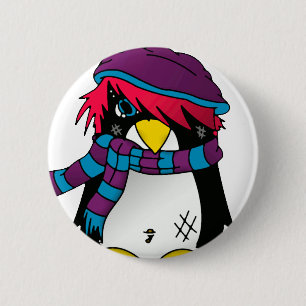 Macaron Rond 5 Cm Bouton de pingouin