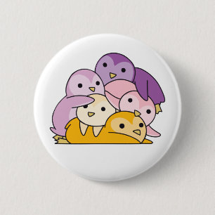 Macaron Rond 5 Cm Bouton de pingouin mignon Lgbtq Trixic Flag Pride