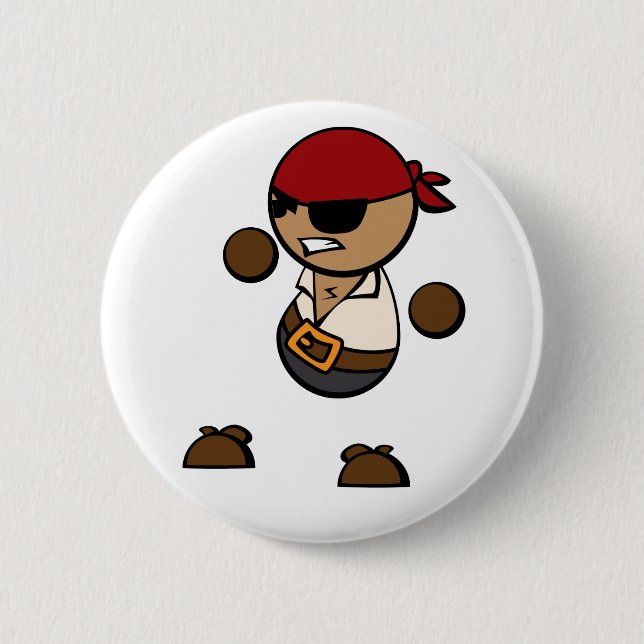 Macaron Rond 5 Cm Bouton de pirate (Devant)