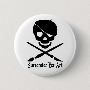 Macaron Rond 5 Cm Bouton de pirate d'artiste