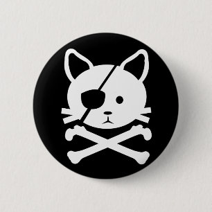 Macaron Rond 5 Cm Bouton de pirate de chat