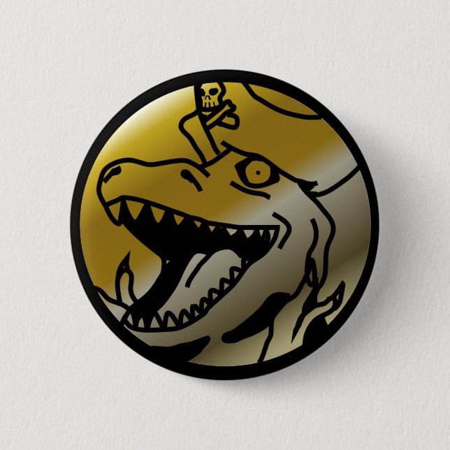 Macaron Rond 5 Cm Bouton de pirate de dinosaure (Devant)
