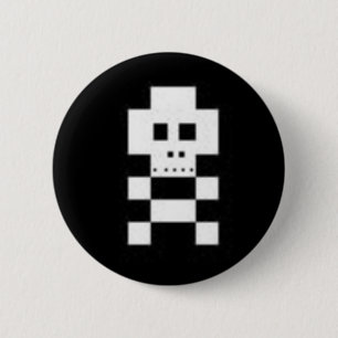 Macaron Rond 5 Cm Bouton de Pixelz de crâne