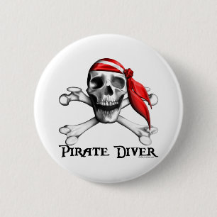 Macaron Rond 5 Cm Bouton de plongeur de pirate