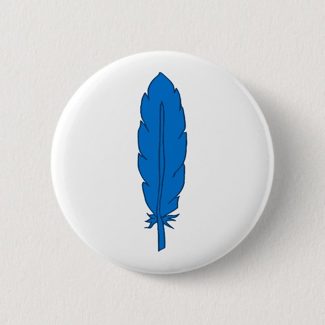 Macaron Rond 5 Cm Bouton de plume bleu clan SCA (Devant)
