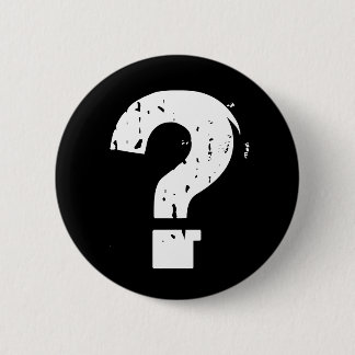 Macaron Rond 5 Cm Bouton de point d'interrogation sur le noir