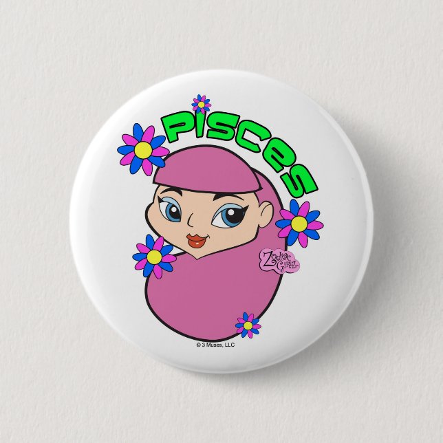 Macaron Rond 5 Cm Bouton de Poissons (Devant)