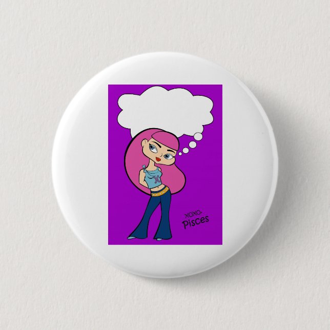 Macaron Rond 5 Cm Bouton de Poissons (Devant)