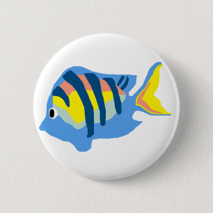 Macaron Rond 5 Cm Bouton de poissons de commandant de sergent