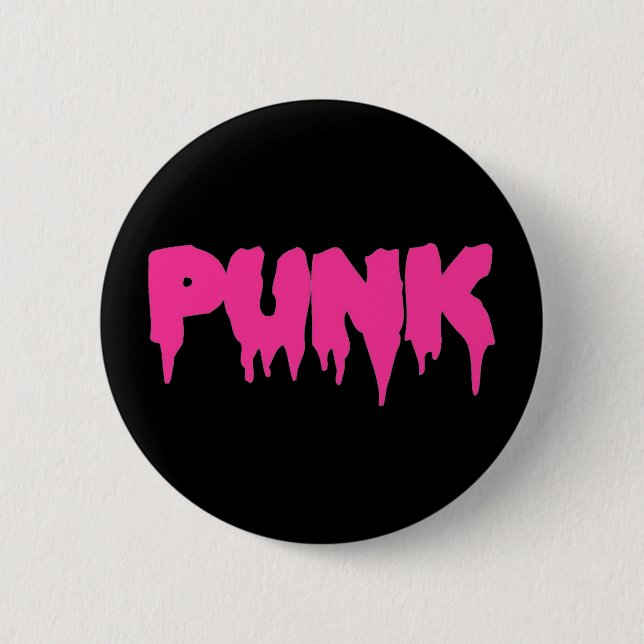 Macaron Rond 5 Cm Bouton de police "Punk" (Devant)