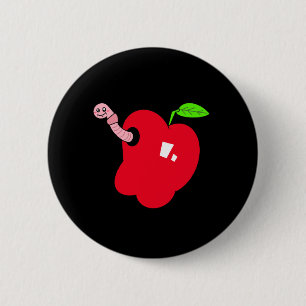 Macaron Rond 5 Cm Bouton de pomme avec ver