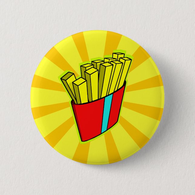 Macaron Rond 5 Cm Bouton de POMMES FRITES (Devant)