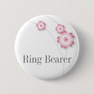 Macaron Rond 5 Cm Bouton de porteur d'alliances de fleurs de