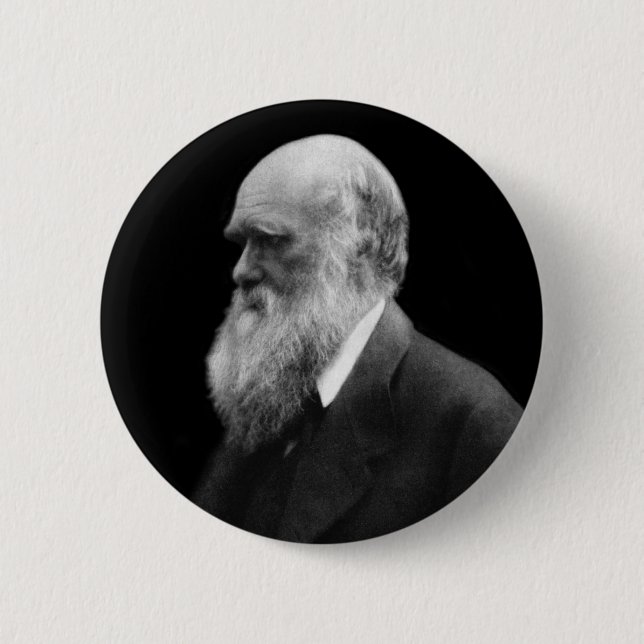 Macaron Rond 5 Cm Bouton de portrait de Darwin (Devant)