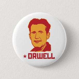 Macaron Rond 5 Cm Bouton de portrait de George Orwell