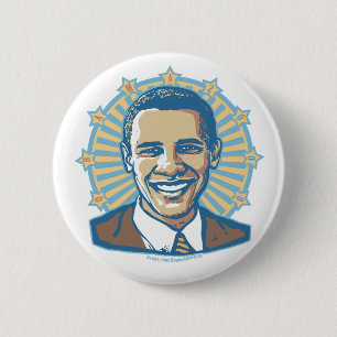 Macaron Rond 5 Cm Bouton de portrait de halo d'Obama