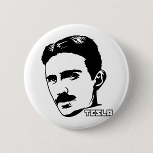 Macaron Rond 5 Cm Bouton de portrait de Nikola Tesla