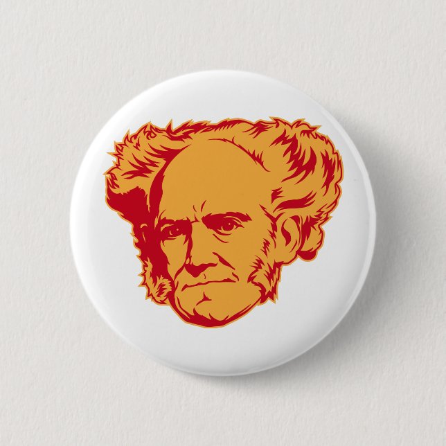 Macaron Rond 5 Cm Bouton de portrait de Schopenhauer (Devant)