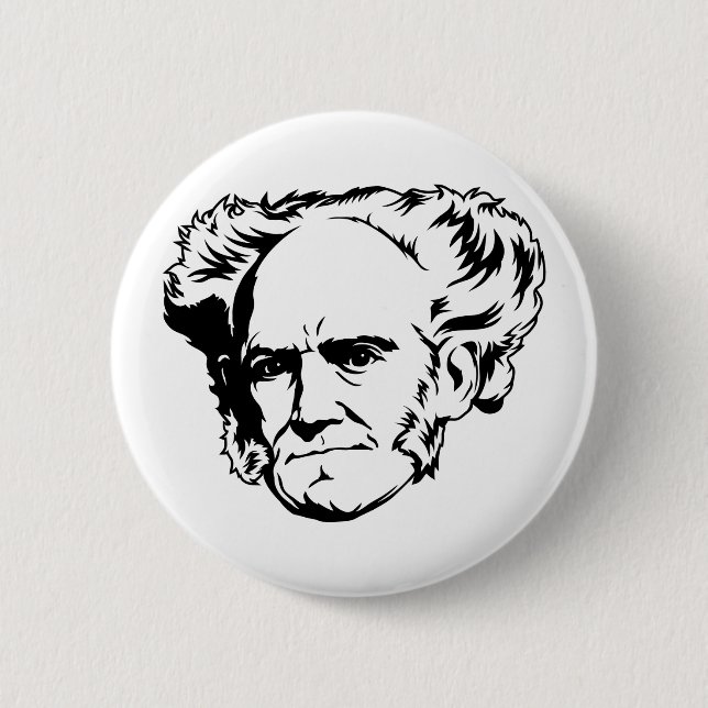 Macaron Rond 5 Cm Bouton de portrait de Schopenhauer (Devant)