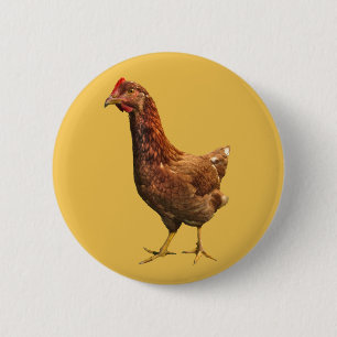 Macaron Rond 5 Cm Bouton de poulet rouge de l'île Rhode
