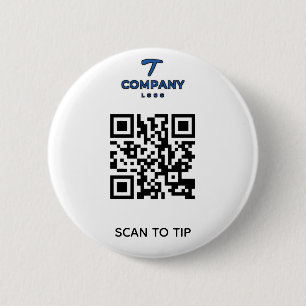 Macaron Rond 5 Cm Bouton de pourboire de bar Scan to Tip Logo