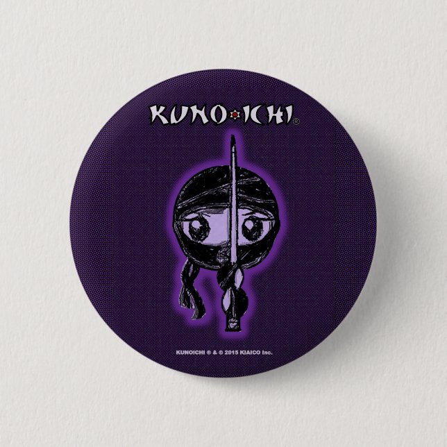 Macaron Rond 5 Cm Bouton de pourpre de KUNOICHI (Devant)