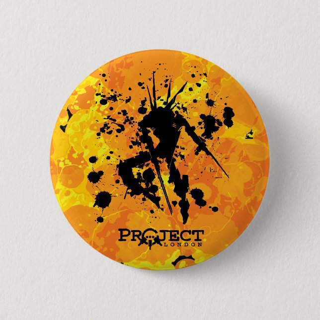 Macaron Rond 5 Cm Bouton de première de Londres de projet (Devant)