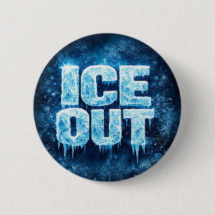 Macaron Rond 5 Cm bouton de protestation "ICE OUT"