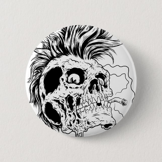 Macaron Rond 5 Cm Bouton de Punkskull (Devant)