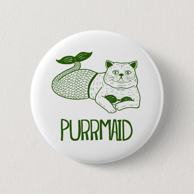 Macaron Rond 5 Cm Bouton de Purrmaid (Devant)