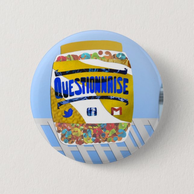 Macaron Rond 5 Cm Bouton de Questionnaise (Devant)