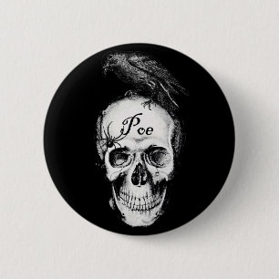 Macaron Rond 5 Cm Bouton de Raven Poe